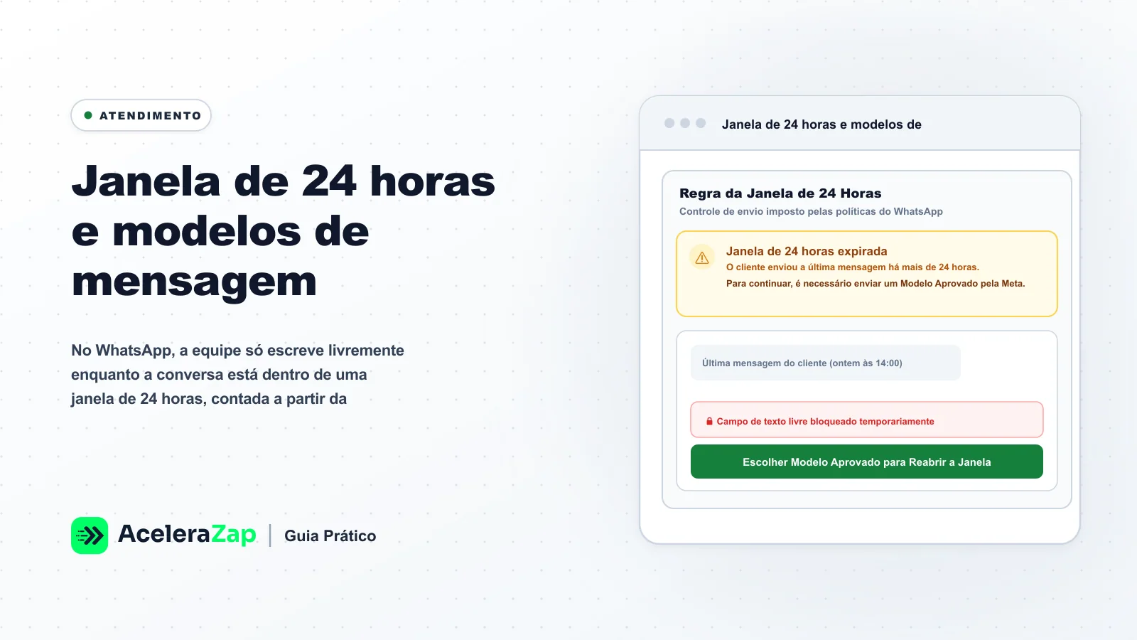 Capa: Janela de 24 horas e modelos de mensagem