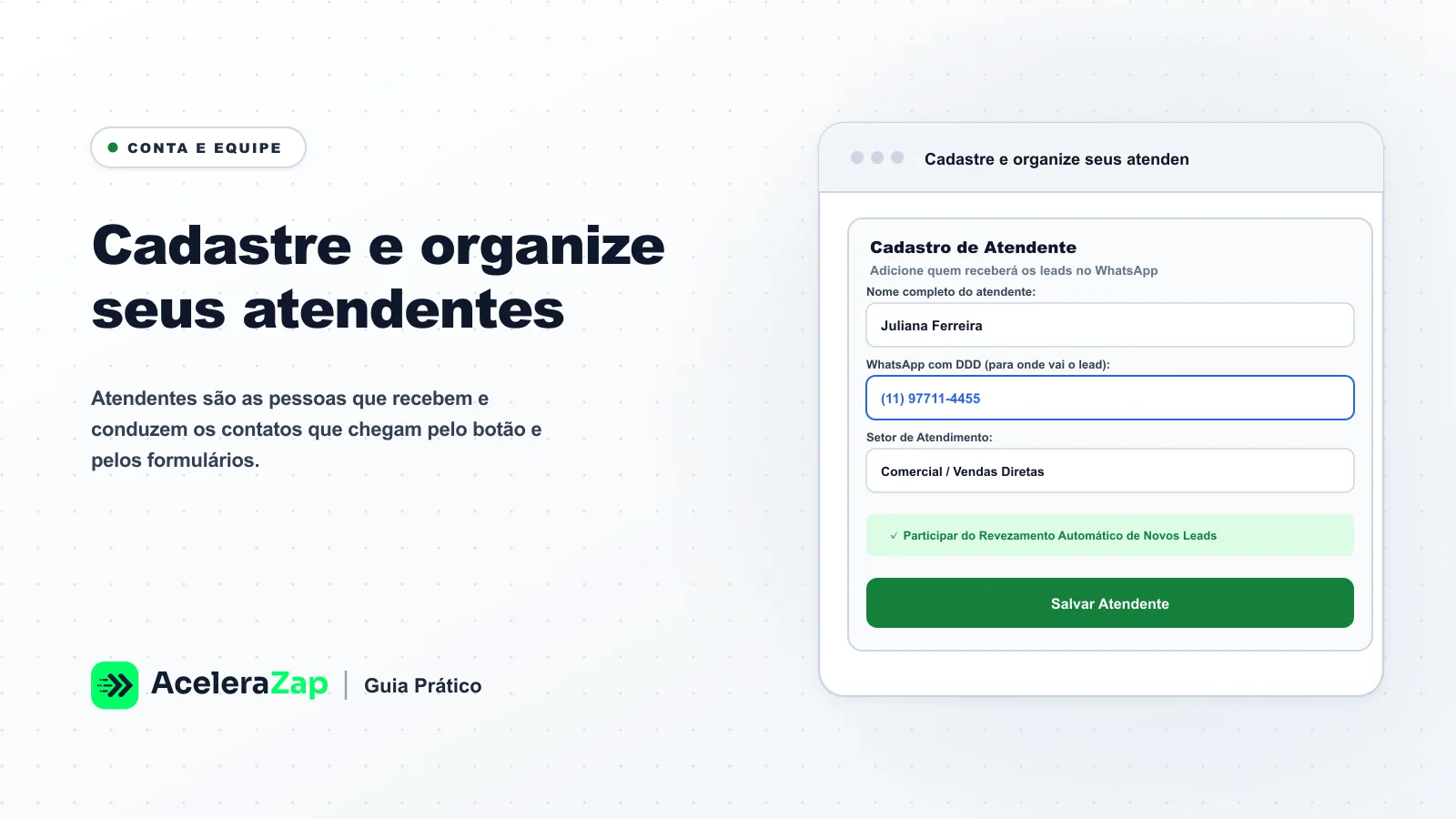 Capa: Cadastre e organize seus atendentes