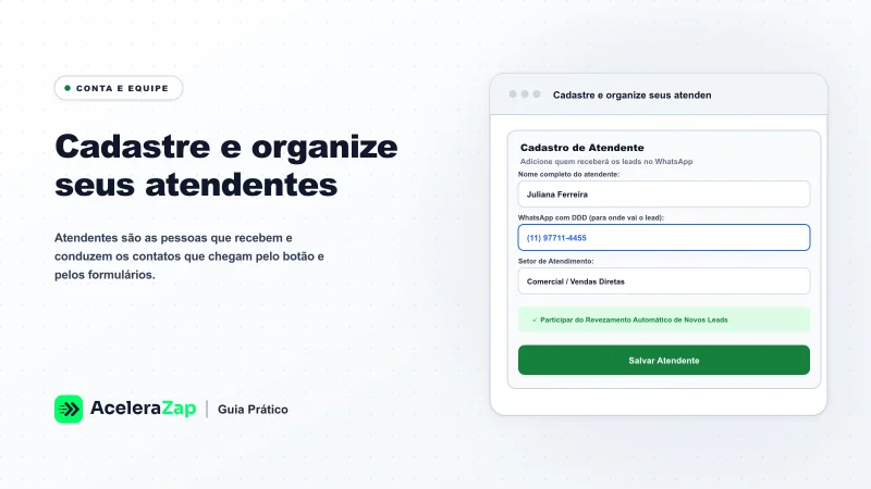 Capa: Cadastre e organize seus atendentes