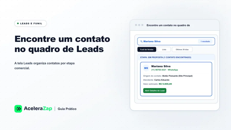 Capa: Encontre um contato no quadro de Leads