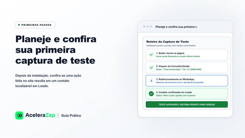 Capa: Planeje e confira sua primeira captura de teste