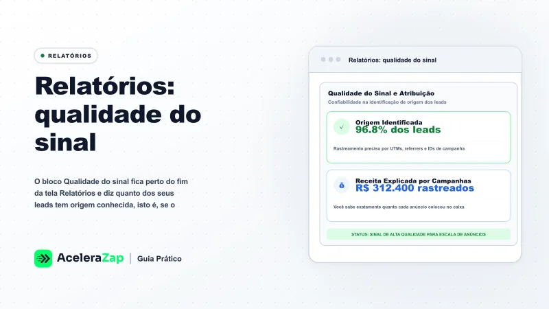 Capa: Relatórios: qualidade do sinal