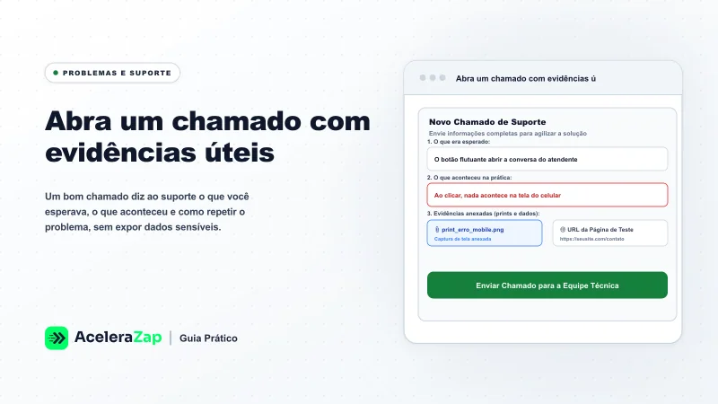Capa: Abra um chamado com evidências úteis